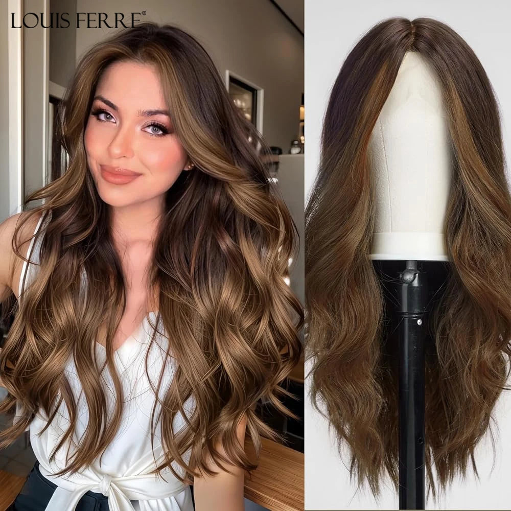LOUIS FERRE Lace Front Wig Natural Brown