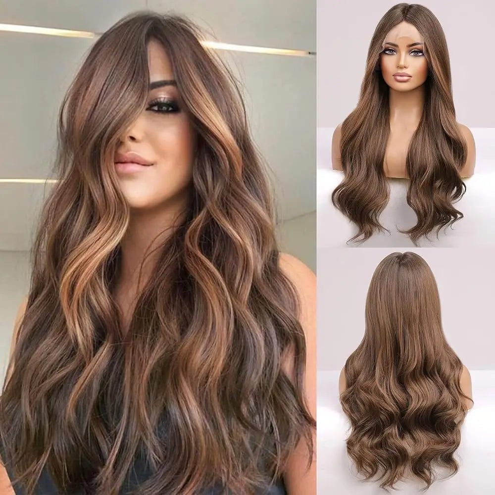 LOUIS FERRE Lace Front Wig Natural Brown