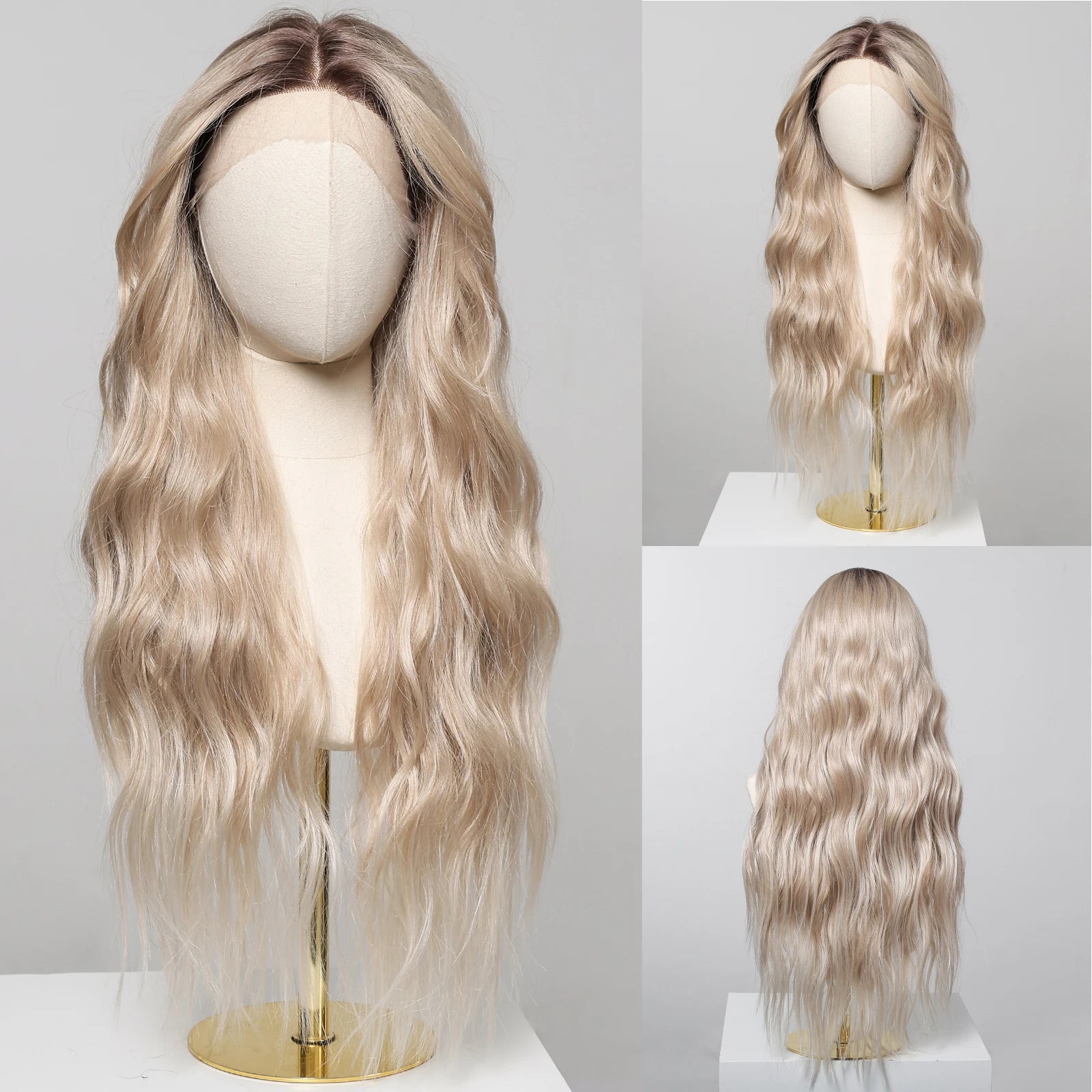 HENRY MARGU Blonde Lace Front Wigs Long Wavy