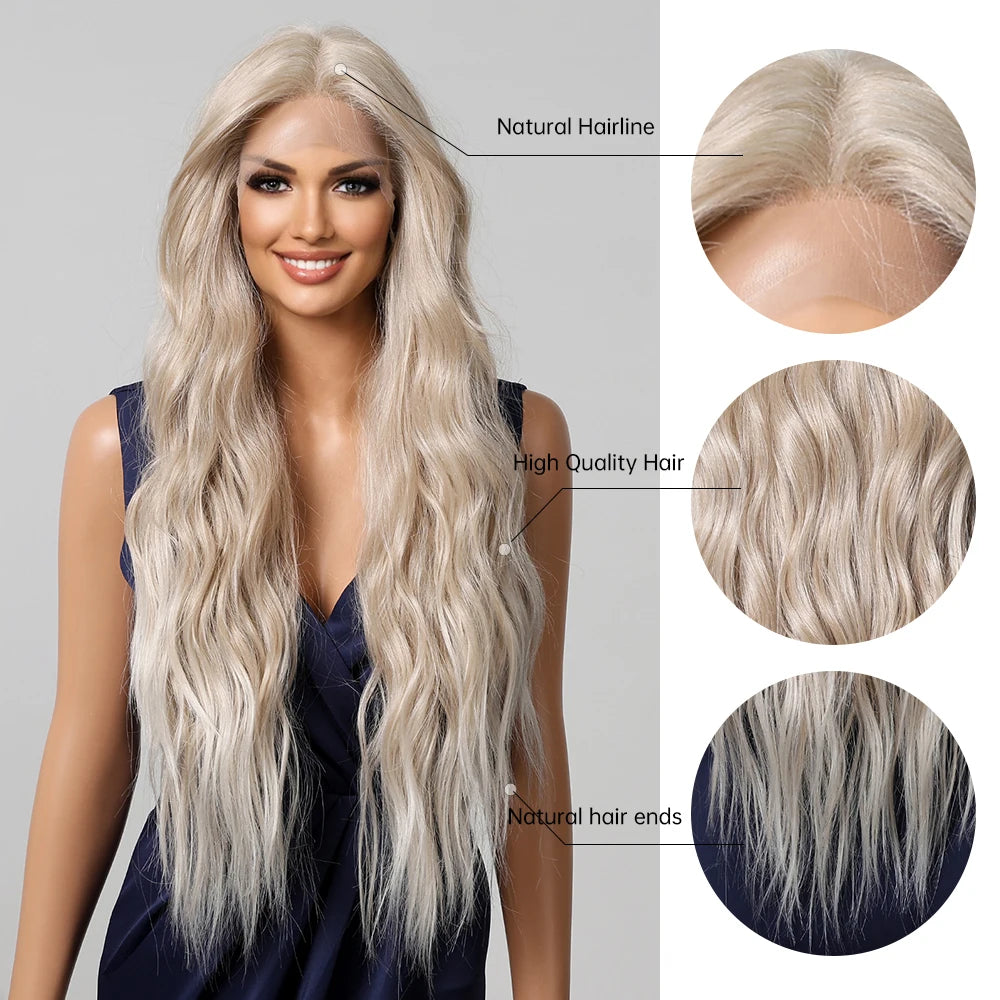 HENRY MARGU Blonde Lace Front Wigs Long