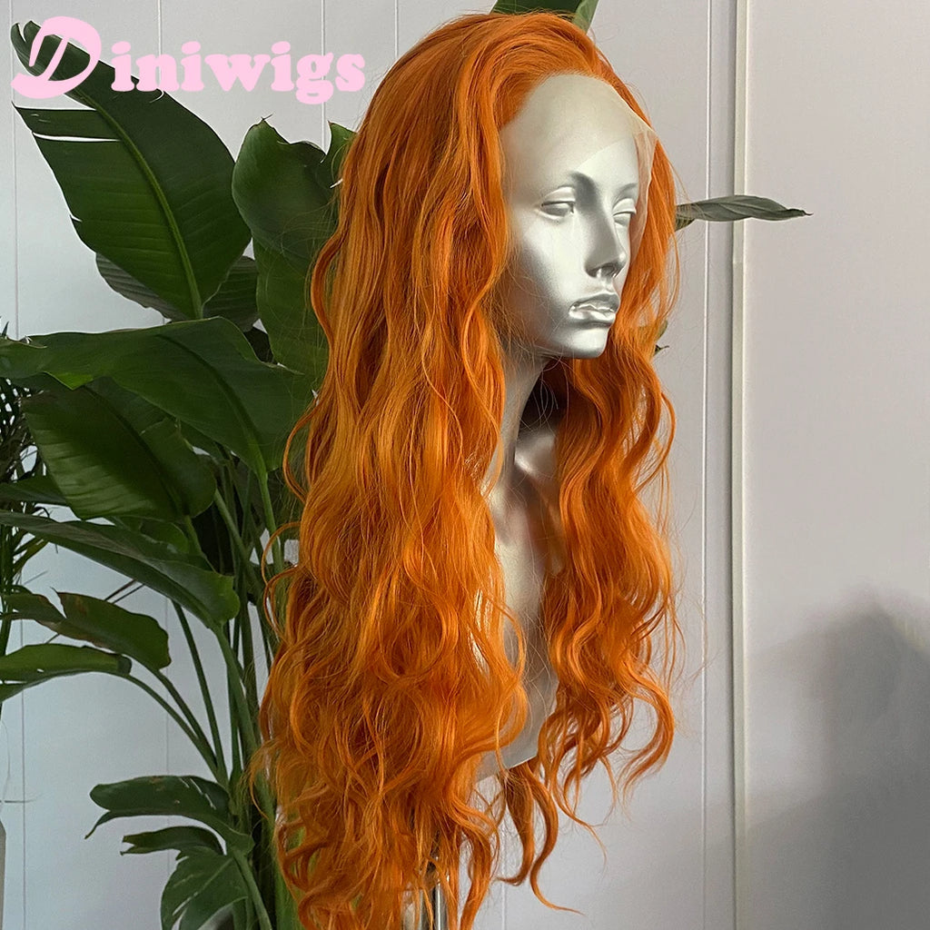 Orange Lace Front Wig Long