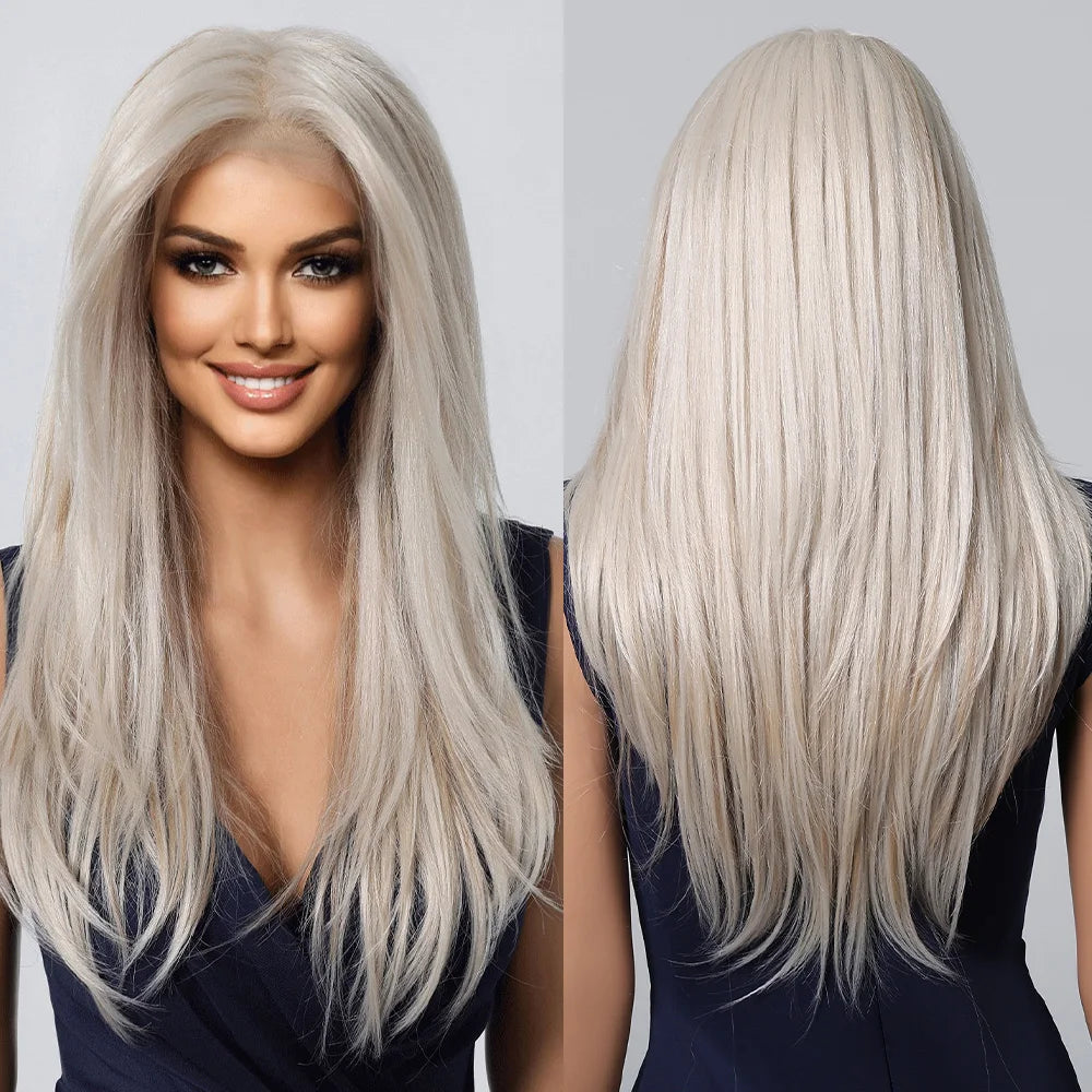 HENRY MARGU Blonde Lace Front Wigs Long