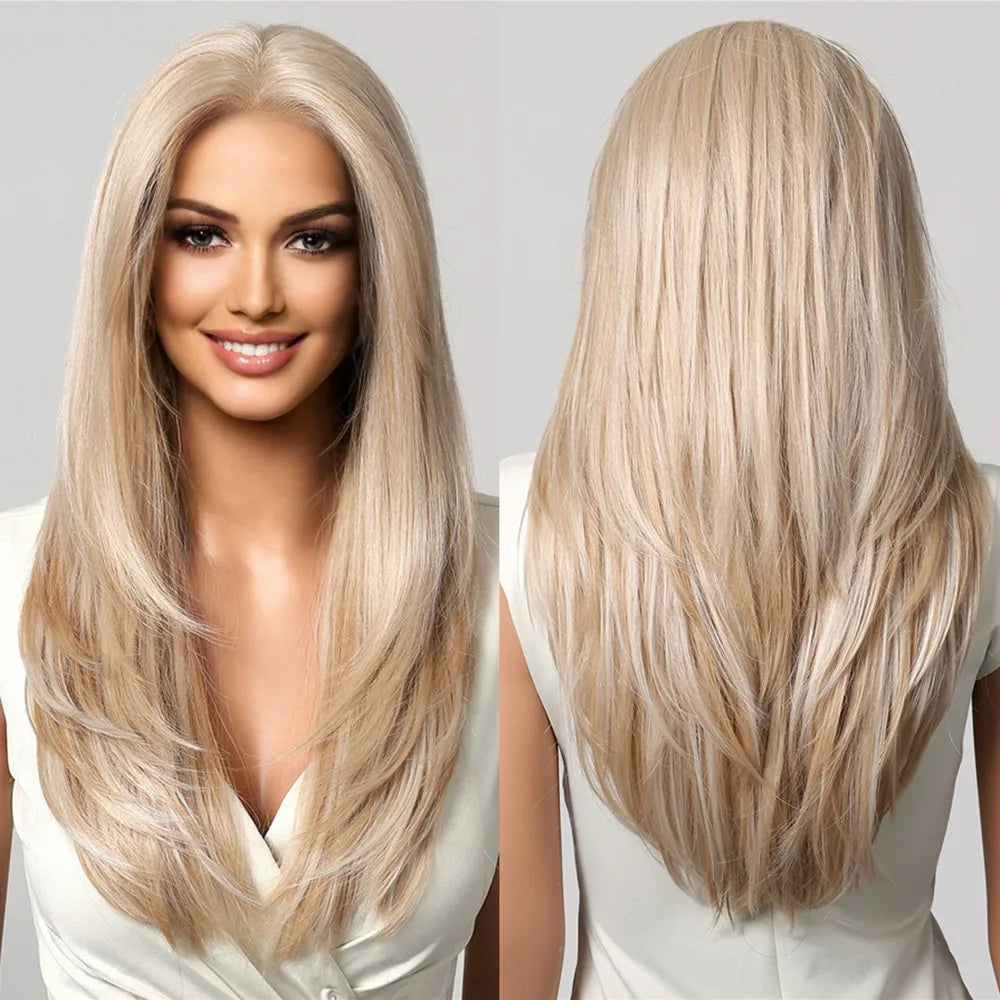 HENRY MARGU Blonde Lace Front Wigs Long