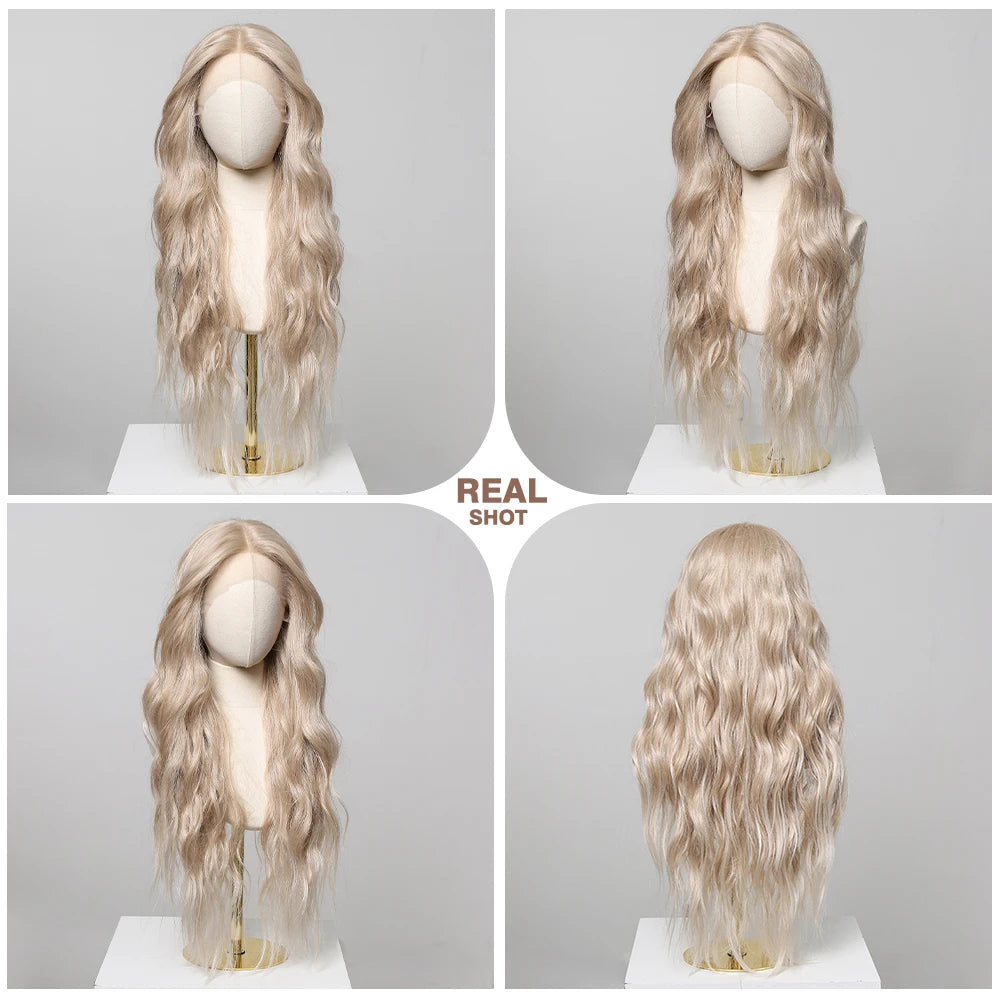 HENRY MARGU Blonde Lace Front Wigs Long Wavy