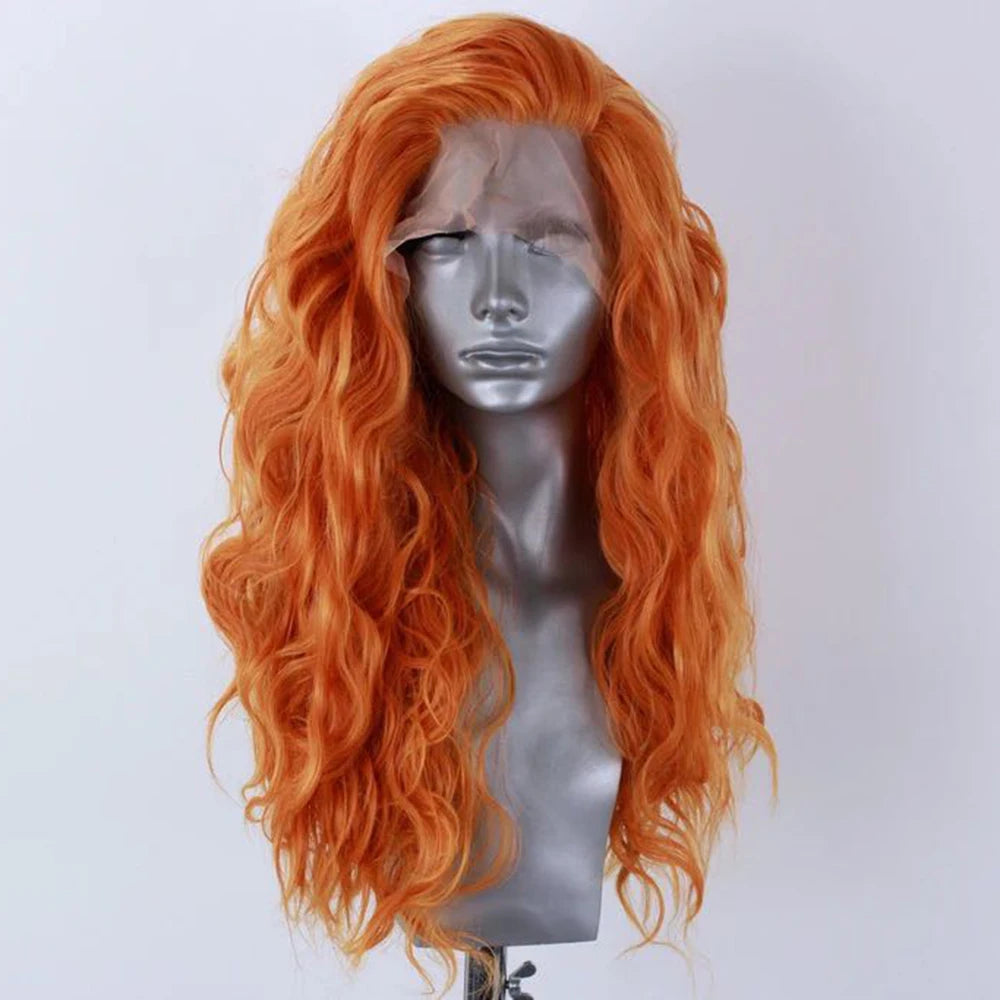 Orange Lace Front Wig Long