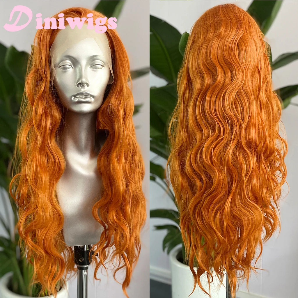 Orange Lace Front Wig Long