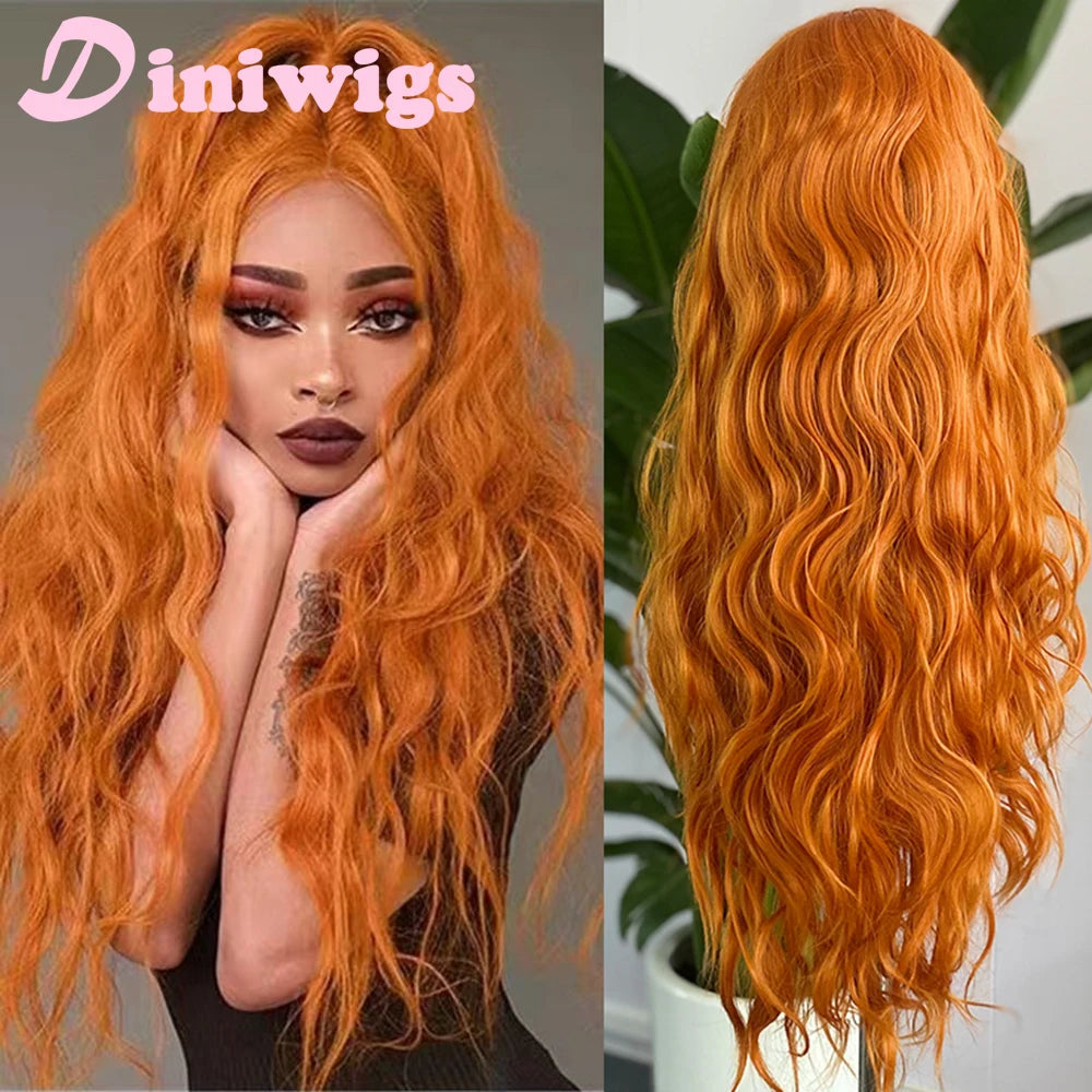 Orange Lace Front Wig Long