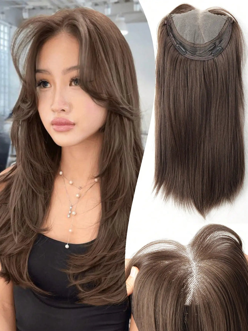 OLACARE Synthetic Black Natural Lace Front