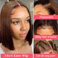 Lace Front Wig Bob Human Hair Brown