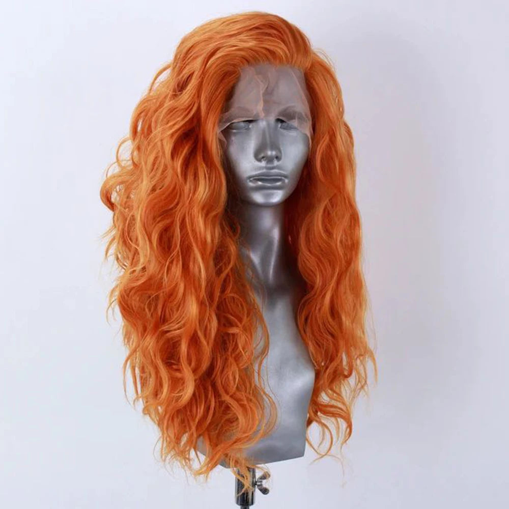 Orange Lace Front Wig Long
