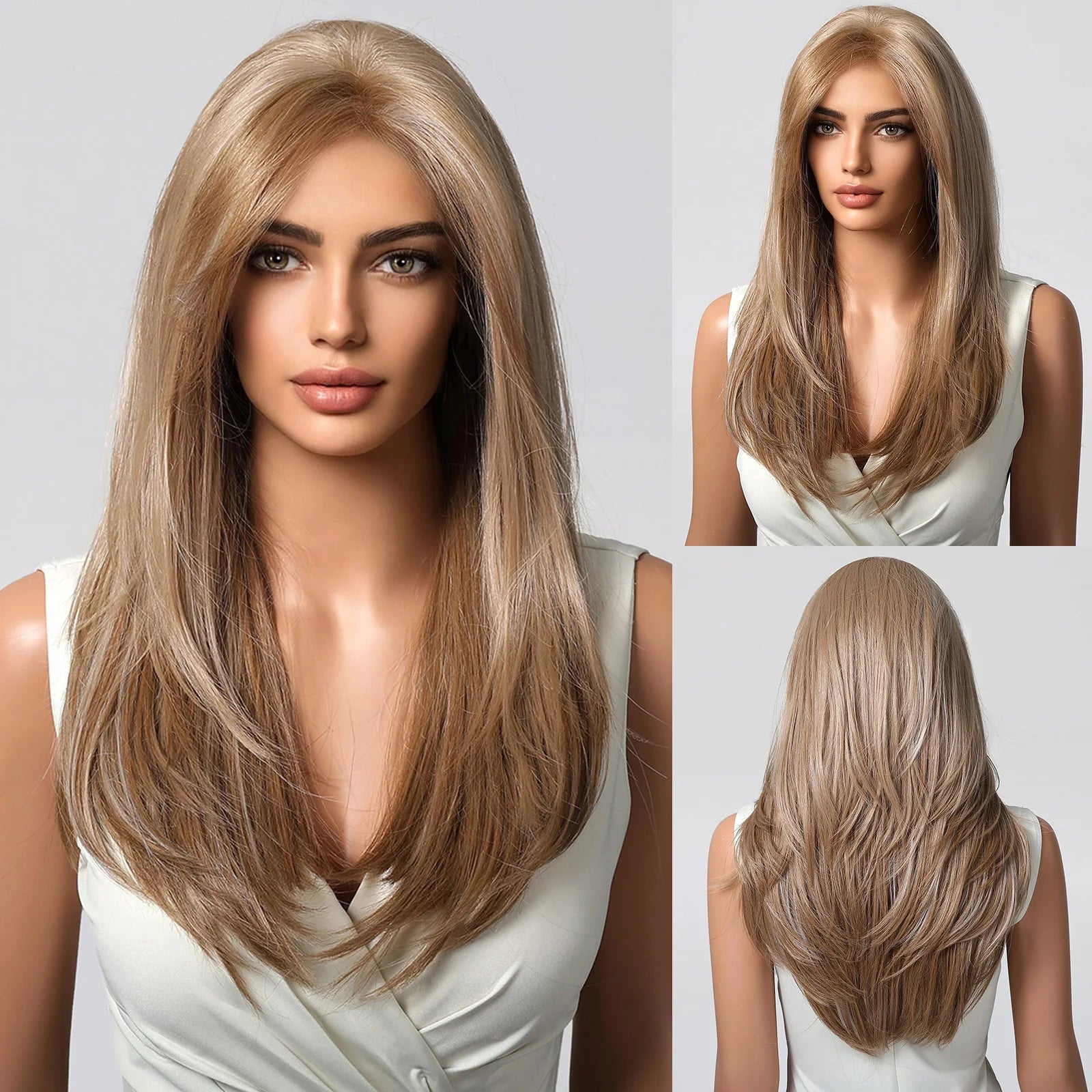 HENRY MARGU Blonde Lace Front Wigs Long