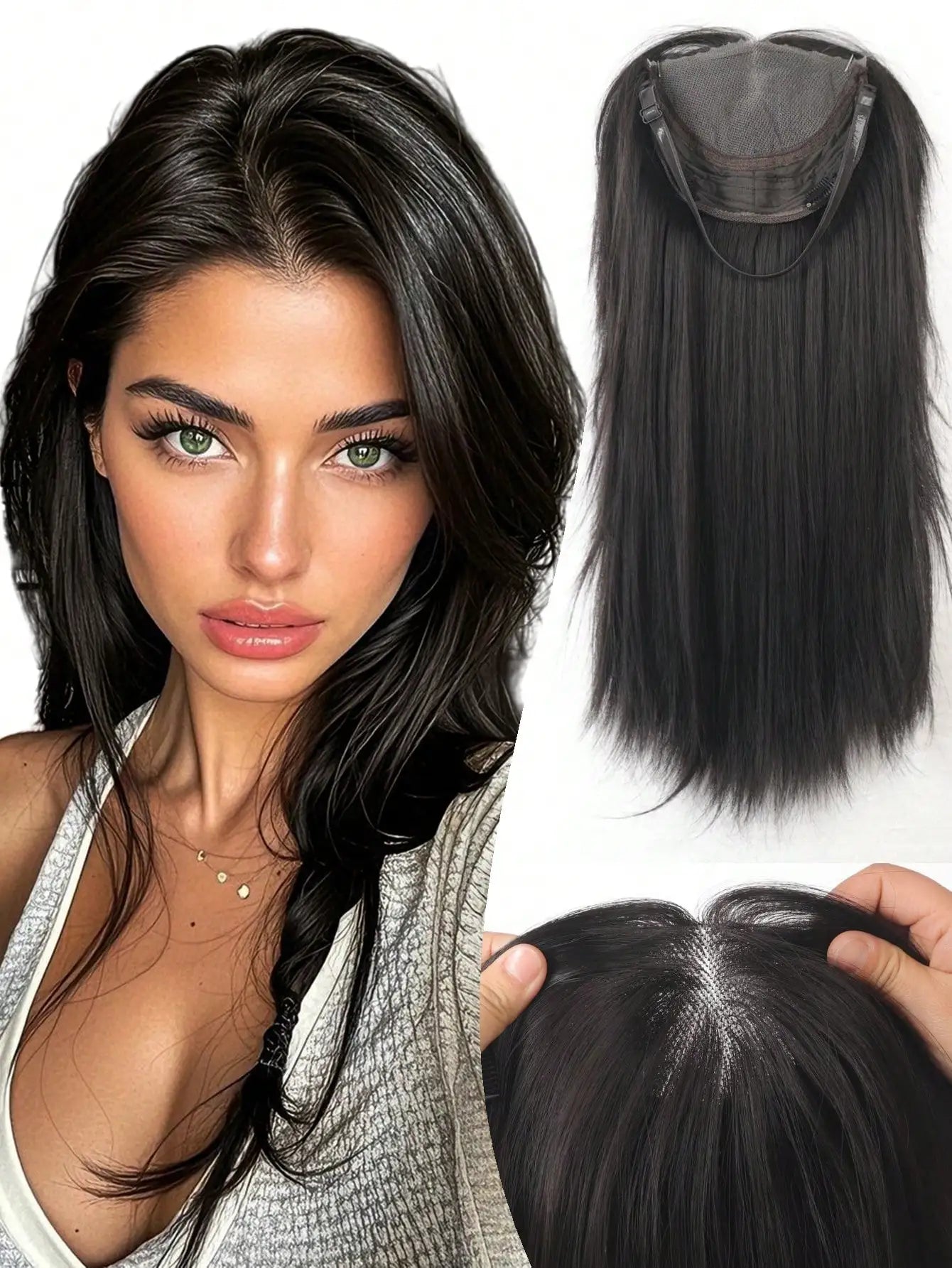 OLACARE Synthetic Black Natural Lace Front